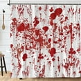thumbnail image 2 of Halloween Shower Curtain with Bloody Hands for Halloween Decorations Theme Decor Props Bathroom Horror Bath Curtain 72"x72", 2 of 7