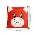 thumbnail image 3 of KRQAP 17.72 in/1.48 FT Simulated Cute Pet Animals Pillow Cover Happy Horse Year Mascots Crying Horse Pillow Cover Cute Plushs Zodiacs Horse Pillow, 3 of 6