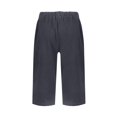 thumbnail image 5 of HKYNLAG Bermuda Shorts for Women Comfy Knee Length Cotton Linen Shorts Loose Drawstring Waisted Shorts Solid Color Beach Pants with Pockets Dark Gray XL, 5 of 7