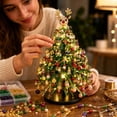 thumbnail image 7 of TACILIP Room Decor, 1PC DIY Beaded Christmas Tree Kit Handmade Mini Tabletop Xmas Tree With Light 3 Styles Topper Decor Gift, Gifts for Her, 7 of 7