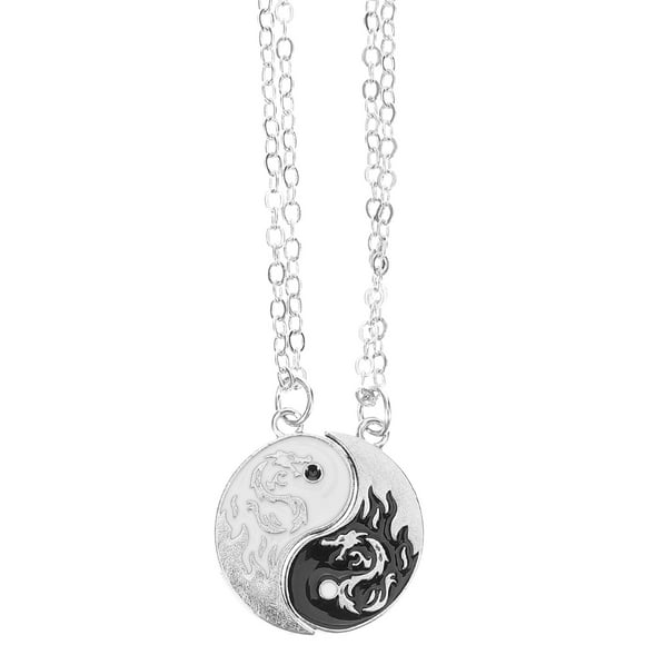 1 Pair Yin Yang Tai Ji Necklace Chinese Dragon Tai Ji Necklace Pendant Couple Matching Necklace