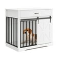 thumbnail image 2 of 37.8" W Dog Crate Furniture for Small Medium Dogs, 2-in-1 Iron-Wood Fusion Dog Cage Indoor As Side End Table, Farmhouse Dogs Kennel with Sliding Barn Doors & Drawer, 2 of 8