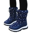 thumbnail image 3 of Quealent Boys & Girls Winter Snow Boots for Outdoor Warm Cozy Anti-Slip Little/Big Kid Blue for Size 3, 3 of 9