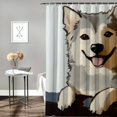 thumbnail image 2 of Patifu Dog Table Digital Art Shower Curtain 100% Polyester with Hooks 36"x72, 2 of 7