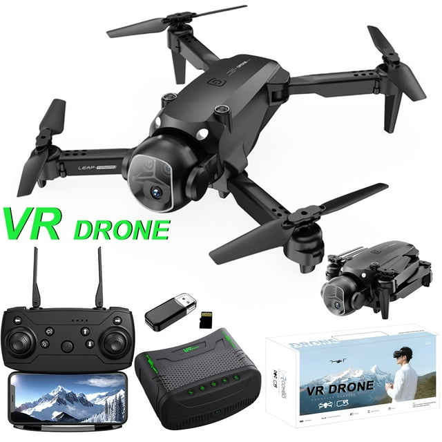 Dron FPV con gafas de realidad virtual, cuadricóptero RC de 2,4 G, con retención de altitud, evitación de obstáculos, giro de 360°, batería de 800 mAh Yulucky