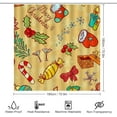 thumbnail image 2 of 4 Pcs Xmas Shower Curtain Sets, Christmas Bells 4 Piece Bathroom Shower Curtains Decor Set with Non-Slip Rug, Toilet Lid Cover and Bath Mat, for Family Dormitory Decoration Use, 71 x 71 Inch, 2 of 5