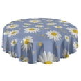 thumbnail image 5 of Round Tablecloth 60 Inch Daisy Floral Table Cover Wrinkle Free Kitchen Dining, 5 of 5