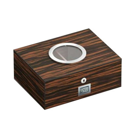 Black Finish Humidor - Visol PortHole Ebony Finish Cigar Humidor - Holds 75 Cigars