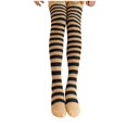 thumbnail image 3 of beishanbush Socks Womwn Coral Socks Over The Knee Thicken Warm Sleeping Towel Striped Socks Brown, 3 of 3