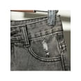 thumbnail image 4 of Women's Elastic Jean Shorts High Waisted Distressed Denim Fray Hem Tassels Shorts, 4 of 6