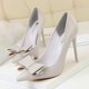 thumbnail image 5 of Zapatos de mujer 2024, moda coreana, tacones altos dulces, pajarita de muesca delgada, zapatos de tacón individuales para boda, zapatos de mujer, 5 of 5