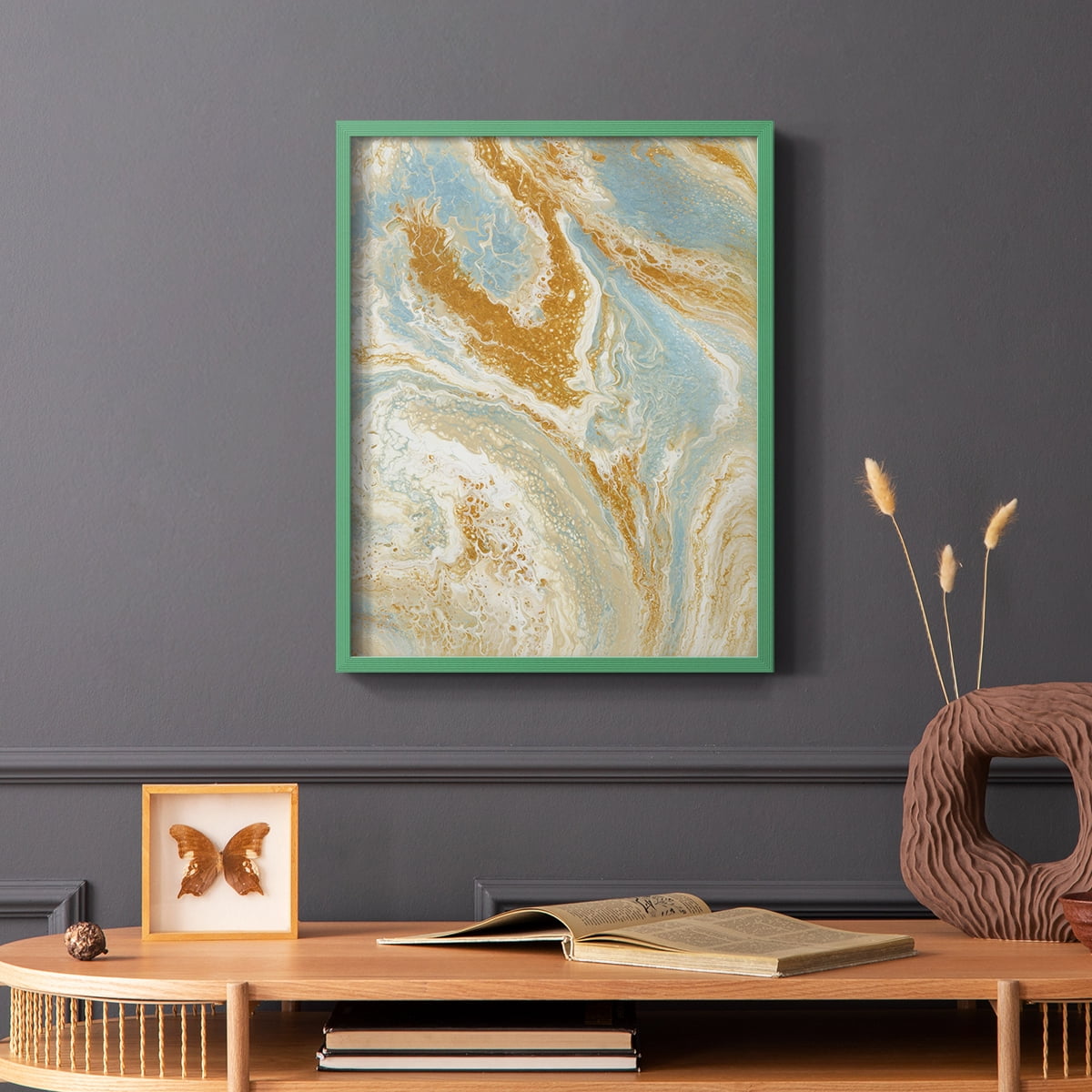 C41 Framed Print in Green Solid Wood Framed Print No Nail Hanging