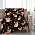 thumbnail image 4 of Corgi Blanket Super Soft Warm Fluffy Flannel Music and Corgi Dog Throw Blanket Cozy Fuzzy Plush Bedding Blanket Gift for Boys Girls Kids Teens Adults Couch Sofa 80"X60", 4 of 6