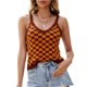 thumbnail image 1 of Txlixc Mujeres Tank Tops con Plaid, Skinny Fit Backless Cool Color Matching Summer Clothing Txlixc Estilo de ocio, 1 of 9