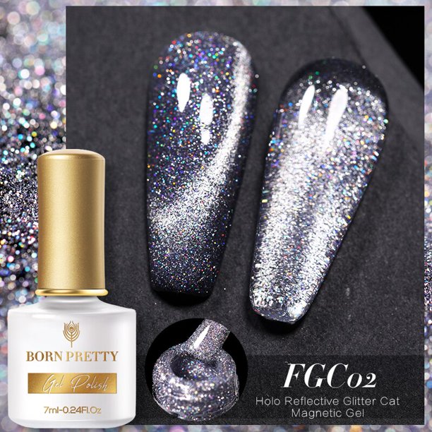 BORN PRETTY 7ml 9D Cat Magnetic Gel Holographic Laser Nail Gel Long Lasting Soak Off UV LED Nail Varnish UV Gel Need Black Base Gong Bohan LED
