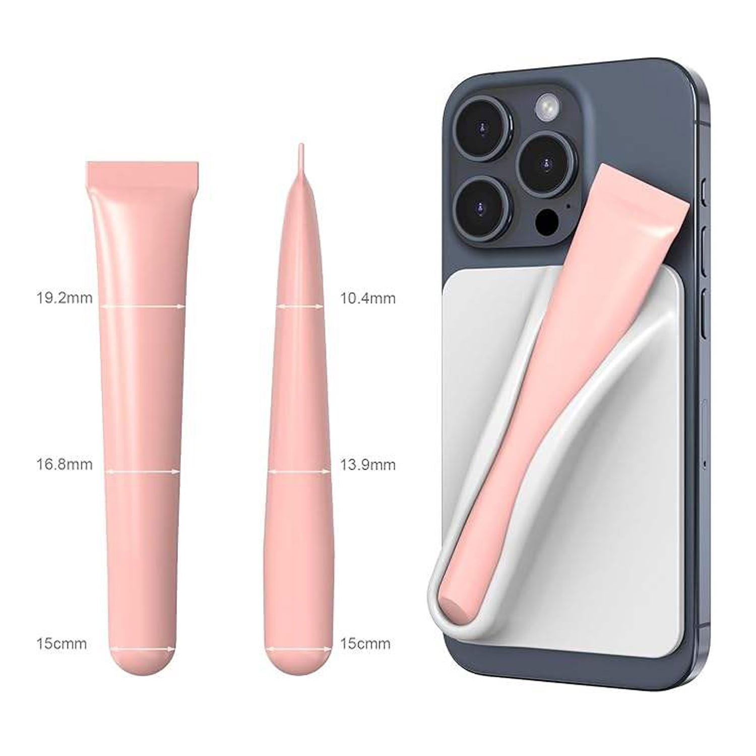 Lip Gloss Holder Sleeve with Secure Fit - White