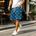 thumbnail image 5 of Cargo Shorts for Men Summer Quick Dry Casual Shorts Drawstring Baggy Comfy Gym Pants Bermuda Soft Sweat Shorts 3XL, 5 of 6