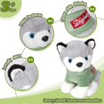 thumbnail image 3 of Adorable animal de peluche Husky con ropa verde Juguete de peluche Cachorro Perro Muñeca Regalo para niños niñas, gris, 9 pulgadas. JFHHH pequeña, 3 of 5