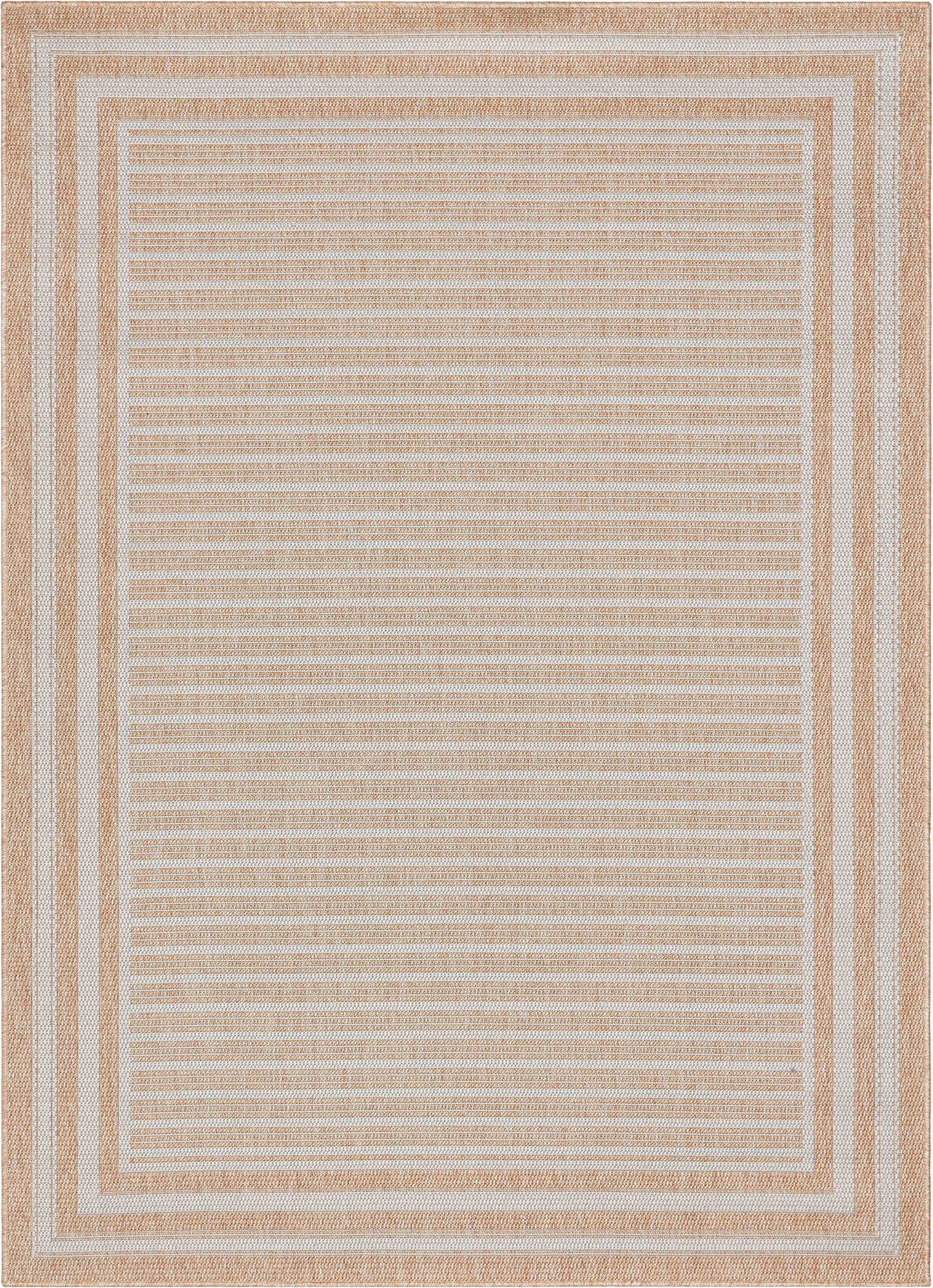 Well Woven Fallon Frankie Modern Stripes Beige 2'7" x 9'10" Runner Hi-Lo Indoor/Outdoor Rug