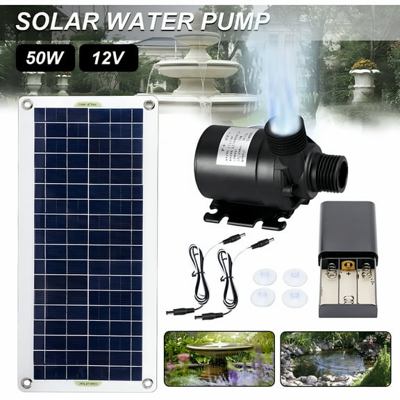 HIBIBUD Brushless Solar Water Pump 800L/H 50W Ultra Quiet Motor Garden Fountain Decoration
