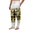 thumbnail image 3 of Fabrcox Christmas Pajama Pants for Men Christmas Snowflake Printed Drawstring Pj Pants with Pockets Casual Elastic Waist Straight Leg Lounge Bottoms, White 2XL, 3 of 6