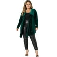 thumbnail image 3 of Unique Bargains Women's Plus Size Elegant Cardigan 3/4 Sleeve Star Print Shrug Top 3X Green, 3 of 6