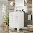 thumbnail image 2 of Eviva Happy 24"W x 18"D White Bathroom Vanity with White Carrara Quartz Vanity Top and Rectangular Undermount Sink, 2 of 8