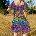 thumbnail image 4 of Bright Ombre Gradient Leopard Print Pattern Sleeveless Dress Long veiled dresses Beachwear, 4 of 7