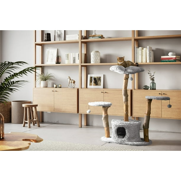 Mau Lifestyle Leone Cat Tree with Cave, Gray