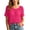 #0294-Hot Pink, variant on Womens Knit Tops Round Neck Short Sleeve Open Knit Mesh Womens Tees Relaxed Fit Beach Wear Lightweight Womens Tops
