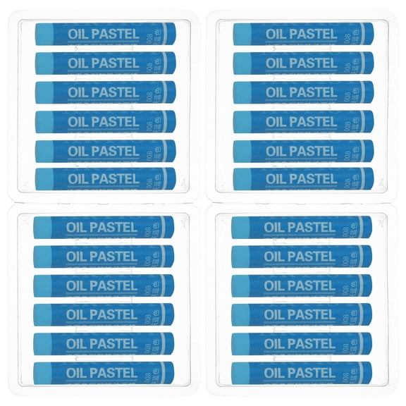 Uxcell Sky Blue Oil Pastels, 24Pcs Soft Oil Crayons Creamy Pastels Stick Art Supplies for Art Painting Drawing Blending Graffiti for Drawing Beginners Artists