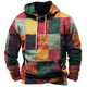 thumbnail image 2 of Sudadera con capucha vintage para hombre, con estampado de rayas a cuadros, con estampado 3D, de gran tamaño, a la moda, ropa informal de calle para hombre, 2 of 5