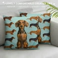 thumbnail image 3 of Orinice Dachshunds Cute Graphic Decorative Throw Pillow Cover for Home Couch Living Room Bed Sofa - Square 1PC 12x12in, 3 of 5
