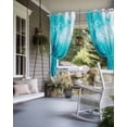 thumbnail image 4 of nqOlkjepod Outdoor Curtains for Patio Waterproof, Teal Blue Ocean Shark Outdoor Privacy Panels Grommet, Coastal Wave Summer Beach Blackout Outside Curtains for Porch/Cabana 54"x108", 2 Panels, 4 of 8