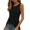 thumbnail image 4 of Tauxra Sleeveless T-Shirt For Women, Casual Loose Fit Round Neck Solid Color Top, Fashion Blouse for Everyday Wear, 4 of 7
