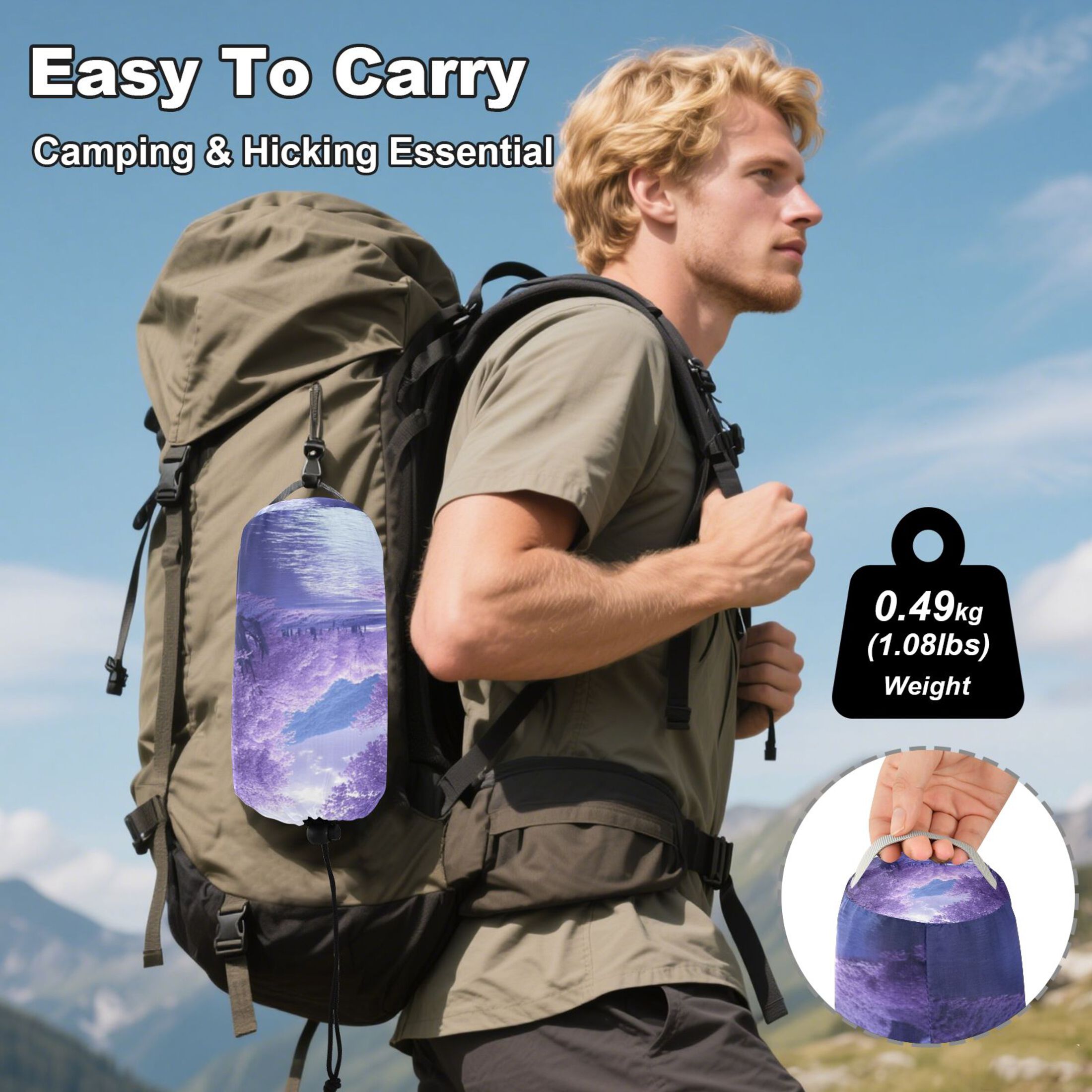 Hammock Camping Hammock Nylon Portable Hammock Travel Camping Hammock Purple River Picture