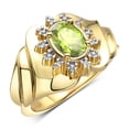 thumbnail image 3 of RYLOS Rings for Women 14K Yellow Gold Ring with Oval 7X5MM Gemstone &  Sparkling Diamonds August Peridot Jewelry Size 7, 3 of 7