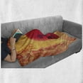 thumbnail image 6 of Japanese Soft Flannel Fleece Throw Blanket, Warrior Ninjas at Sunset Between Building Flowers Theme Japanese Print, Cozy Plush for Indoor and Outdoor Use, 60" x 80", Mustard and Purple, by Ambesonne, 6 of 6