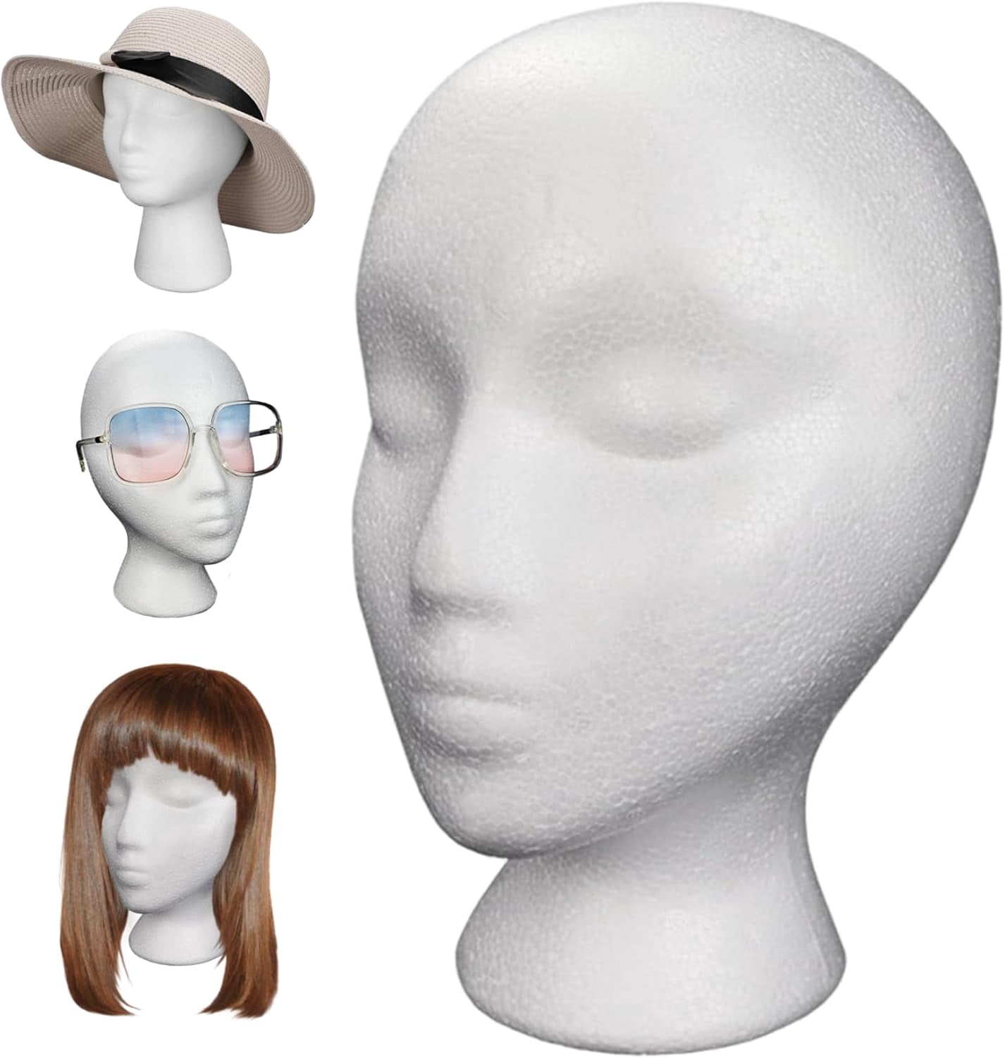 Foam Mannequin Head Stand for Wig Mask Hat Display 6.1x10.6 Inch