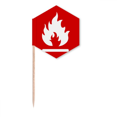 thumbnail image 1 of Fire Red Square Warning Mark Toothpick Flags Cupcake Picks Party Celebration, 1 of 3