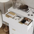 thumbnail image 3 of Fluted Dresser for Bedroom, 5 Drawers Dresser, 47" Tall Modern Chest of Drawers with Metal Handle, White Dressers for Bedroom, 3 of 14