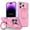 Pink, variant on for iPhone 13 Pro Case with Camera Sliding Cover, [Compatible with MagSafe] with Magnetic Ring Kickstand, Military Grade Heavy Duty Protection Phone Case for iPhone 13 Pro, Black