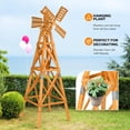thumbnail image 3 of Wooden Windmill, Weather-Proof Wind Spinner, Outdoor Wind Mill for Garden Lawn Patio Decoration (Teak, Large), 3 of 13