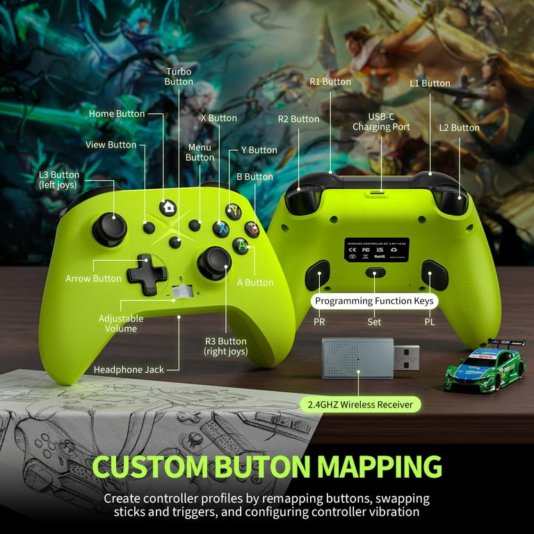 Wireless Xbox Controller for Xbox One, Support Button Mapping and Turbo Function Compatible with Xbox One, Xboxone X/S, Xbox Series X/S ,Windows PC