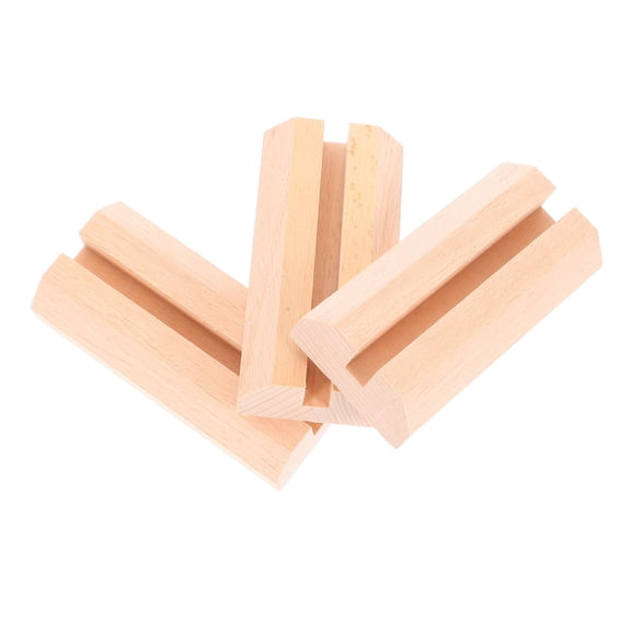 COMPUKAS Set of 3 Elegant Wooden Sign Holders for Wedding and Event Displays, 4.7 x 1.9 x 0.8 Inches Each