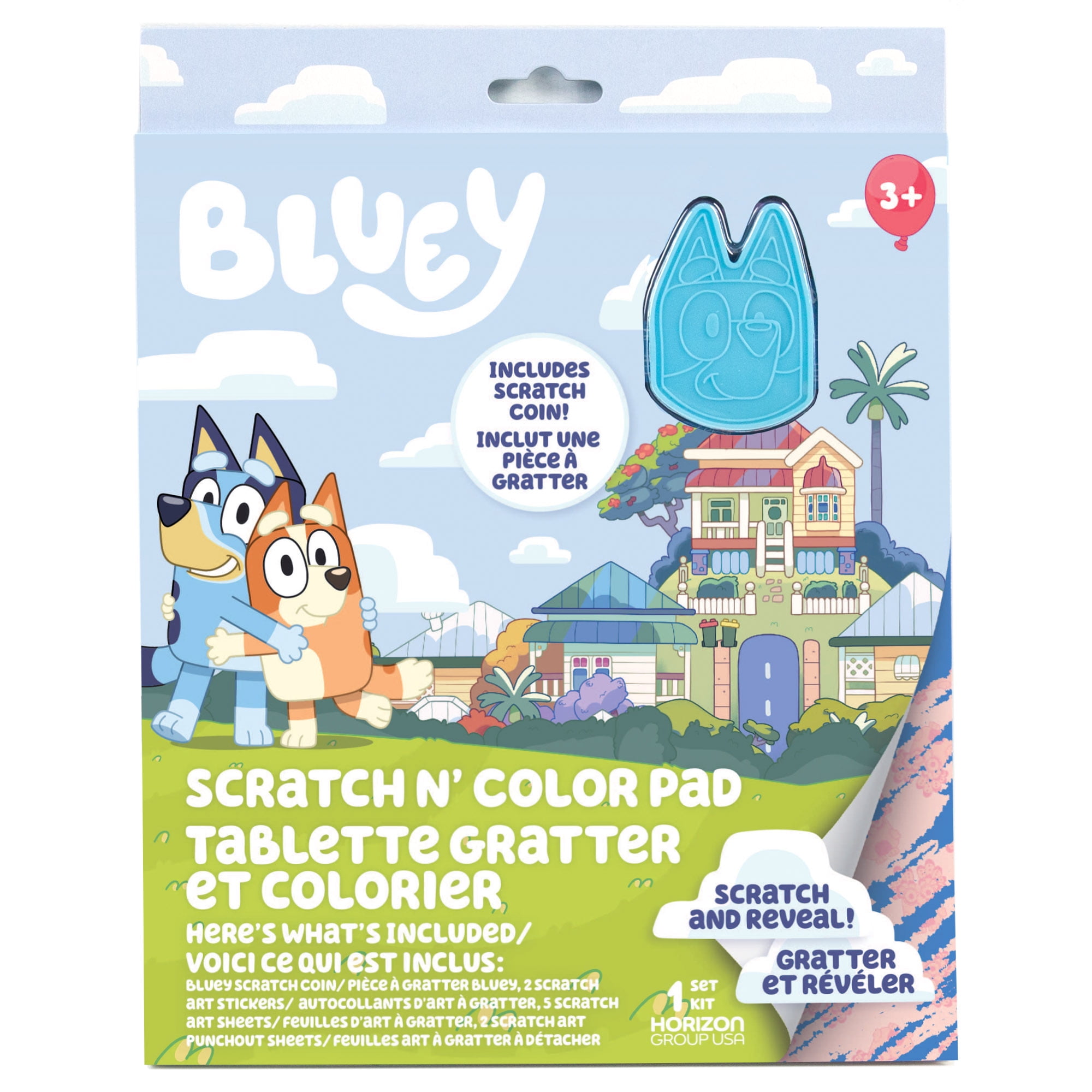 Bluey bloc d’art à gratter et en couleur