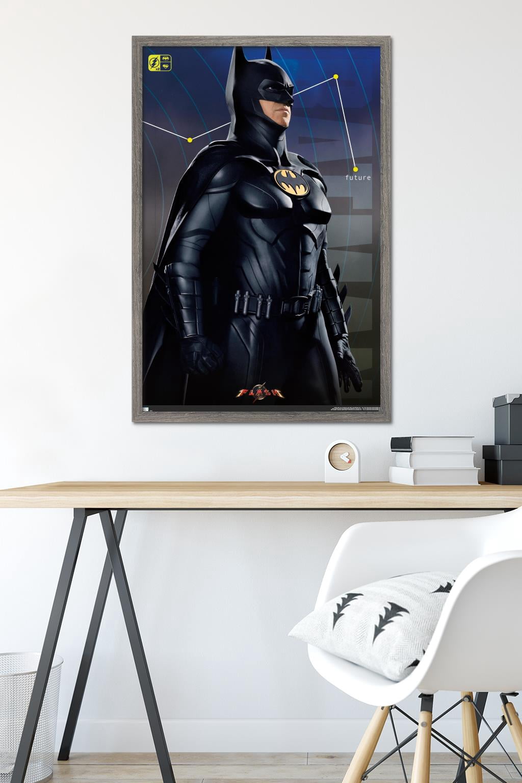 DC Comics Movie The Flash - Batman Triptych Wall Poster, 22.375" x 34" Framed