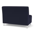 thumbnail image 3 of Siena Lounge Reception Waiting Armless Loveseat / Brushed Steel Legs / Navy Blue, 3 of 5
