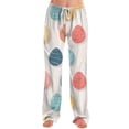 thumbnail image 4 of Easter Plus Size Pajamas for Women Elastic Waist Bunny Egg Print Loungewear Drawstring Festival Lounge Pants Wide Leg Cute Sleep with Pockets Pajama Pants, #458 Beige XXL, 4 of 6