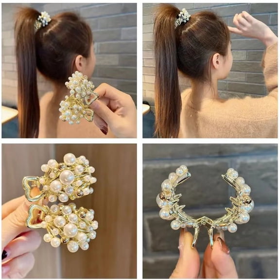 Sparkling Metal High Ponytail Clip Secure Fixing Hair Barrettes for Women Elegant Hairpin Accessories